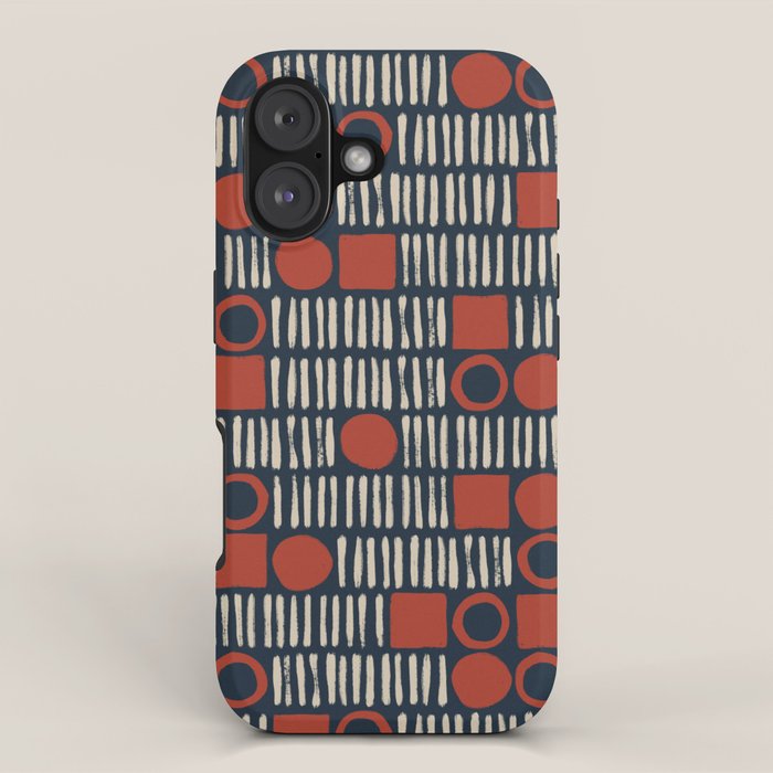Red & Blue Hand-drawn Pattern #2 iPhone Case Gallery Image 1