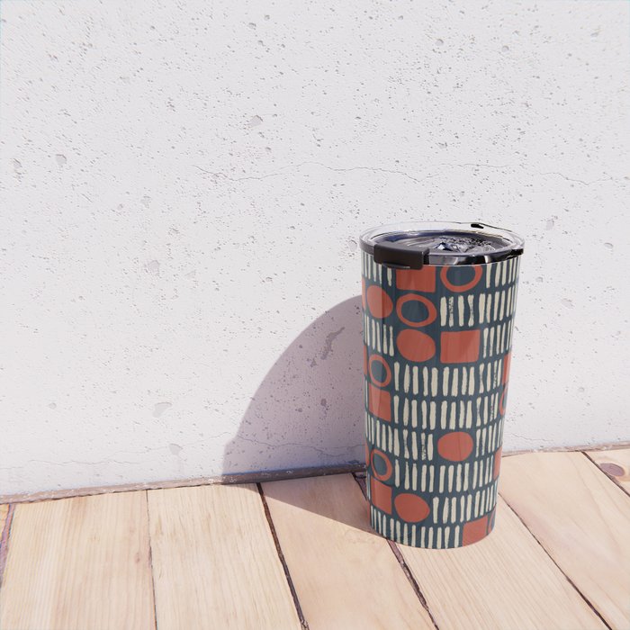 Red & Blue Hand-drawn Pattern #2 Travel Mug Gallery Image 4