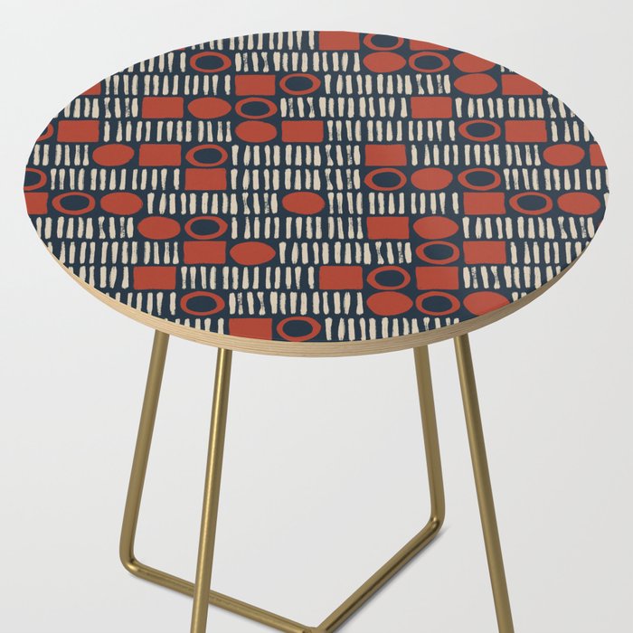 Red & Blue Hand-drawn Pattern #2 Side Table Gallery Image 2