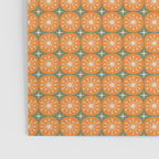 Mid Century Modern Atomic Dots and Stars Retro Pattern in Mossy Sage Olive Green Orange Beige Small Poster Gallery Image 3