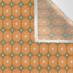 Mid Century Modern Atomic Dots and Stars Retro Pattern in Mossy Sage Olive Green Orange Beige Small Wall Tapestry Gallery Image 3