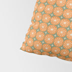 Mid Century Modern Atomic Dots and Stars Retro Pattern in Mossy Sage Olive Green Orange Beige Small Pillow Sham Gallery Image 4