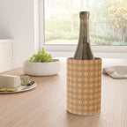 Mid Century Modern Atomic Dots and Stars Retro Pattern in Mossy Sage Olive Green Orange Beige Small Wine Chiller Gallery Image 4