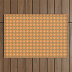 Mid Century Modern Atomic Dots and Stars Retro Pattern in Mossy Sage Olive Green Orange Beige Small Outdoor Rug Gallery Image 1