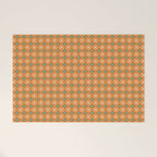 Mid Century Modern Atomic Dots and Stars Retro Pattern in Mossy Sage Olive Green Orange Beige Small Welcome Mat Gallery Image 1