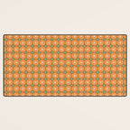 Mid Century Modern Atomic Dots and Stars Retro Pattern in Mossy Sage Olive Green Orange Beige Small Desk Mat Gallery Image 3