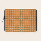 Mid Century Modern Atomic Dots and Stars Retro Pattern in Mossy Sage Olive Green Orange Beige Small Laptop Sleeve Gallery Image 1