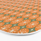Mid Century Modern Atomic Dots and Stars Retro Pattern in Mossy Sage Olive Green Orange Beige Small Bath Mat Gallery Image 3