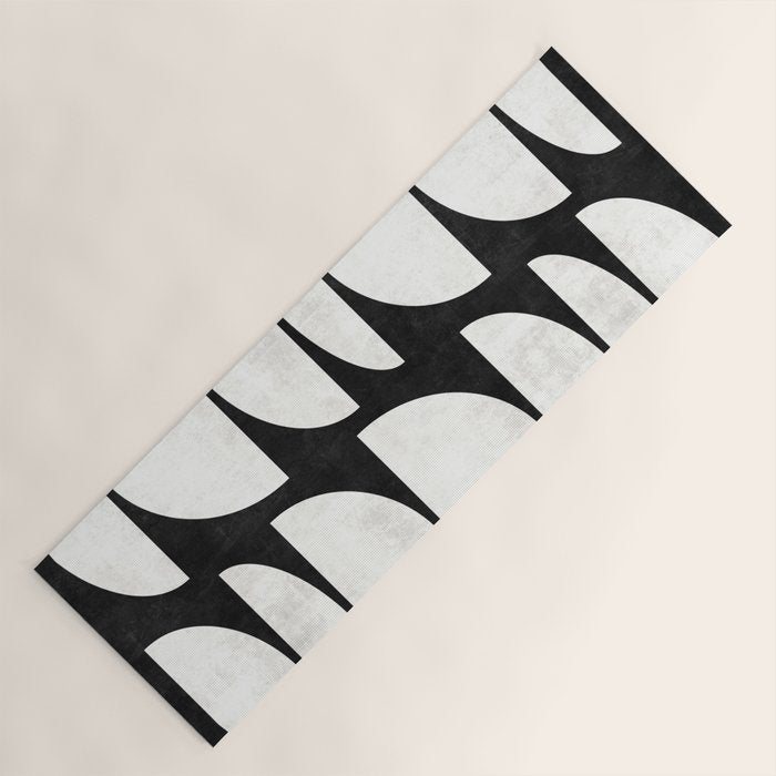 Mid-Century Modern Pattern No.8 - Black and White Yoga Mat Gallery Image 1