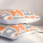 Funky Mid Century Modern Pattern 694 Orange and Gray Pillow Sham Gallery Image 3