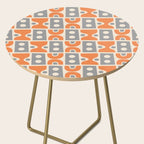 Funky Mid Century Modern Pattern 694 Orange and Gray Side Table Gallery Image 2