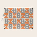 Funky Mid Century Modern Pattern 694 Orange and Gray Laptop Sleeve Gallery Image 1
