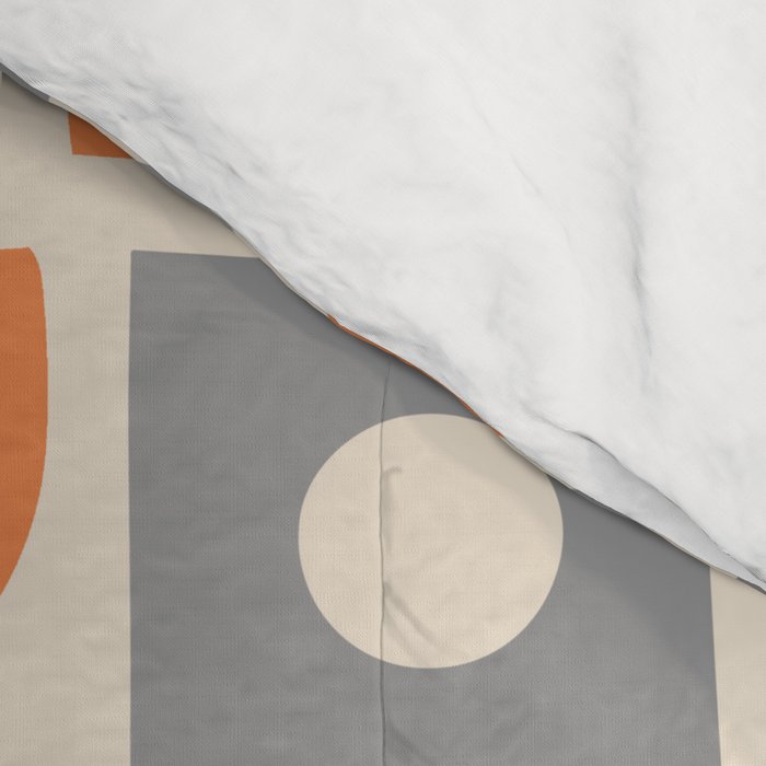 Funky Mid Century Modern Pattern 694 Orange and Gray Comforter Gallery Image 4