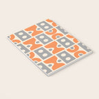 Funky Mid Century Modern Pattern 694 Orange and Gray Notebook Gallery Image 3