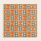 Funky Mid Century Modern Pattern 694 Orange and Gray Wood Wall Art Gallery Image 1