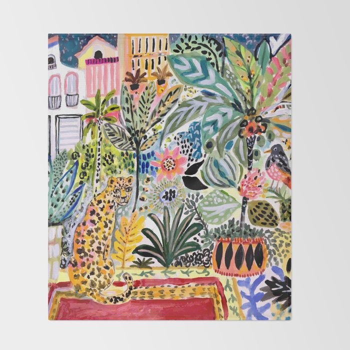 Karen Fields Tiger in the City Throw Blanket Gallery Image 2