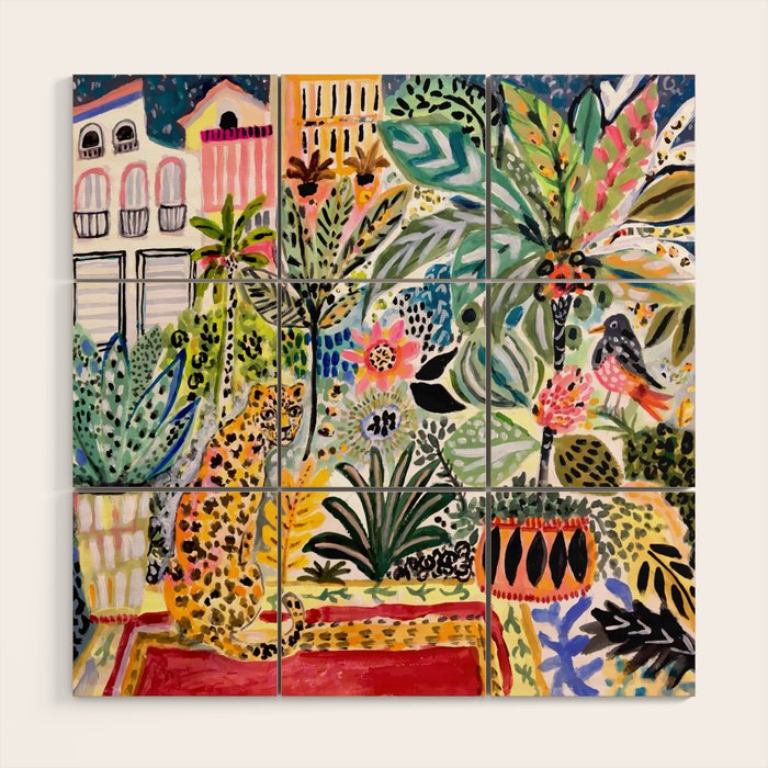 Karen Fields Tiger in the City Wood Wall Art Gallery Image 1