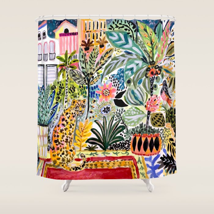 Karen Fields Tiger in the City Shower Curtain Gallery Image 1