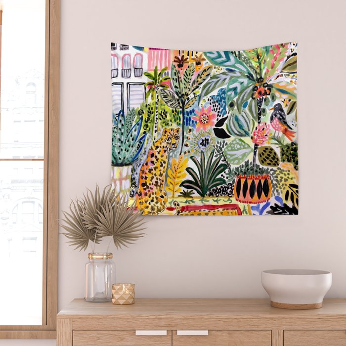 Karen Fields Tiger in the City Wall Tapestry Gallery Image 2