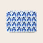 Vintage Blue Moths Bath Mat Gallery Image 1