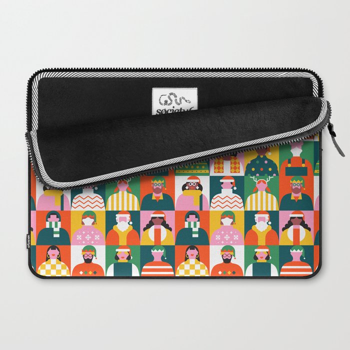 Diverse festive christmas people mosaic pattern Laptop Sleeve Gallery Image 2
