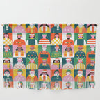 Diverse festive christmas people mosaic pattern Wall Hanging Gallery Image 1
