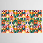 Diverse festive christmas people mosaic pattern Tablecloth Gallery Image 2