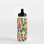 Diverse festive christmas people mosaic pattern Water Bottle Gallery Image 2