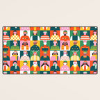 Diverse festive christmas people mosaic pattern Desk Mat Gallery Image 3
