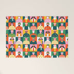 Diverse festive christmas people mosaic pattern Welcome Mat Gallery Image 1