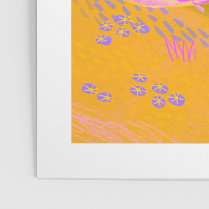 Retro Sunflower & Rainbow in Green & Pink Poster Gallery Image 3