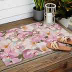Lush Pink Tropical Flowers I Outdoor Rug Gallery Image 2