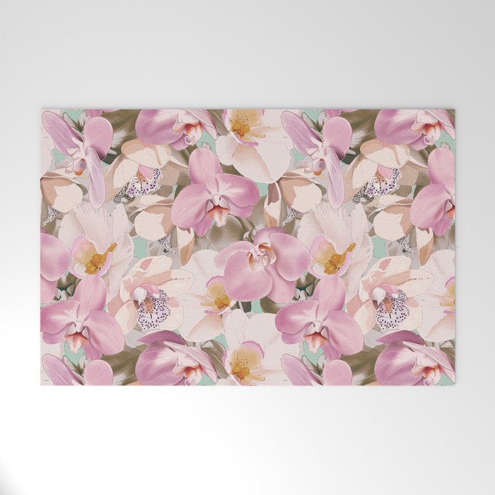 Lush Pink Tropical Flowers I Welcome Mat Gallery Image 1