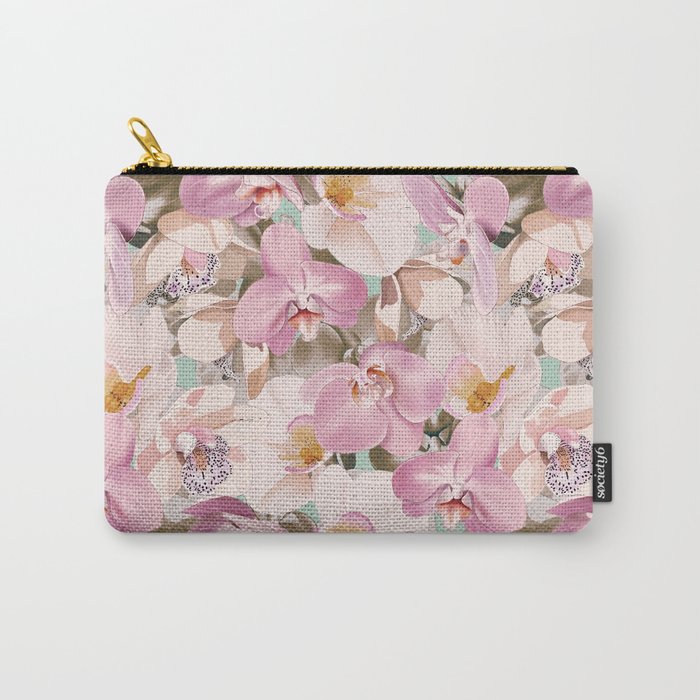 Lush Pink Tropical Flowers I Carry All Pouch Gallery Image 1