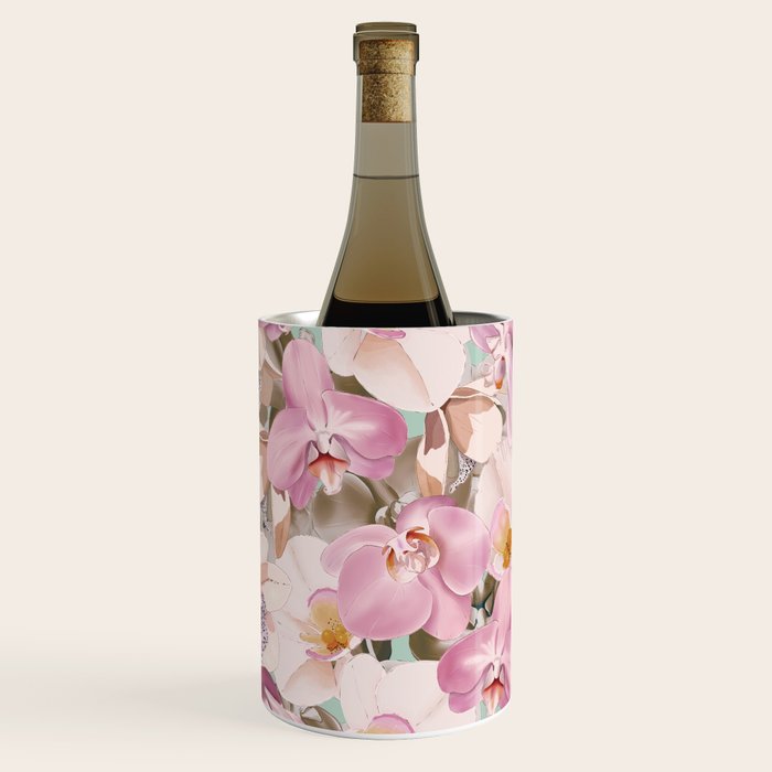 Lush Pink Tropical Flowers I Wine Chiller Gallery Image 1