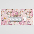 Lush Pink Tropical Flowers I Desk Mat Gallery Image 1