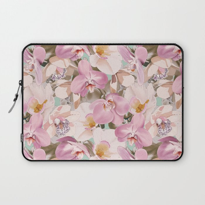 Lush Pink Tropical Flowers I Laptop Sleeve Gallery Image 1