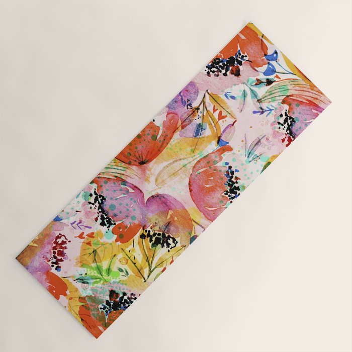 flowered Yoga Mat Gallery Image 1