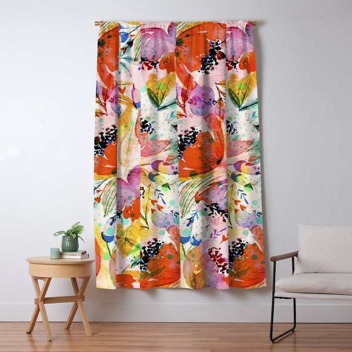 flowered Window Curtain Gallery Image 1