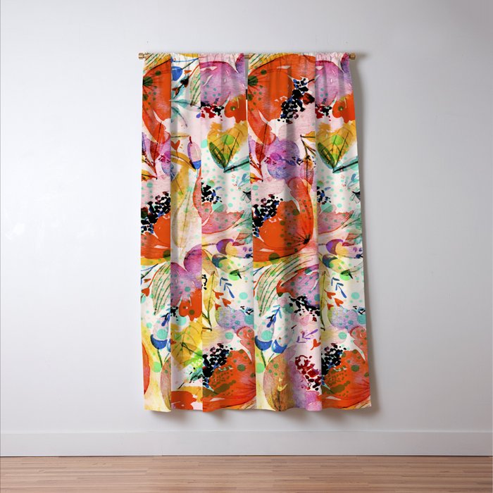 flowered Window Curtain Gallery Image 3