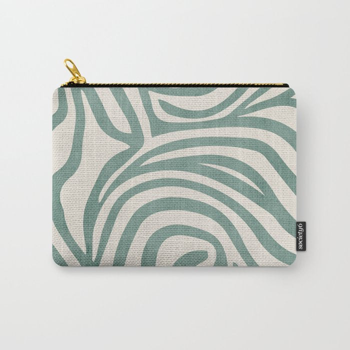 Green Abstract Modern Pattern Artwork Carry All Pouch Gallery Image 1
