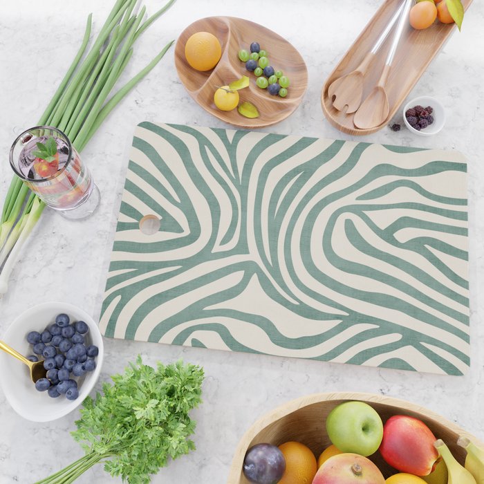 Green Abstract Modern Pattern Artwork Cutting Board Gallery Image 2
