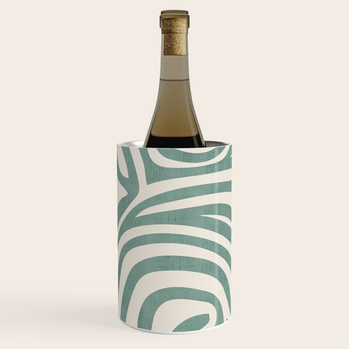 Green Abstract Modern Pattern Artwork Wine Chiller Gallery Image 1