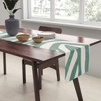 Green Abstract Modern Pattern Artwork Table Runner Gallery Image 2