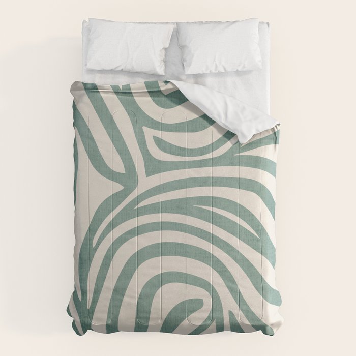 Green Abstract Modern Pattern Artwork Comforter Gallery Image 6