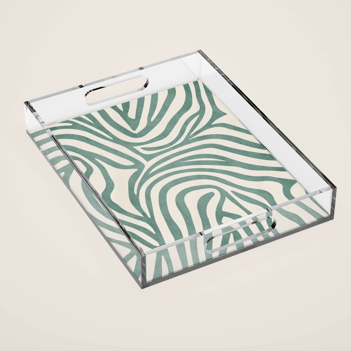 Green Abstract Modern Pattern Artwork Acrylic Tray Gallery Image 1