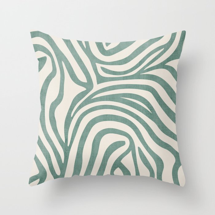 Green Abstract Modern Pattern Artwork Throw Pillow Gallery Image 6