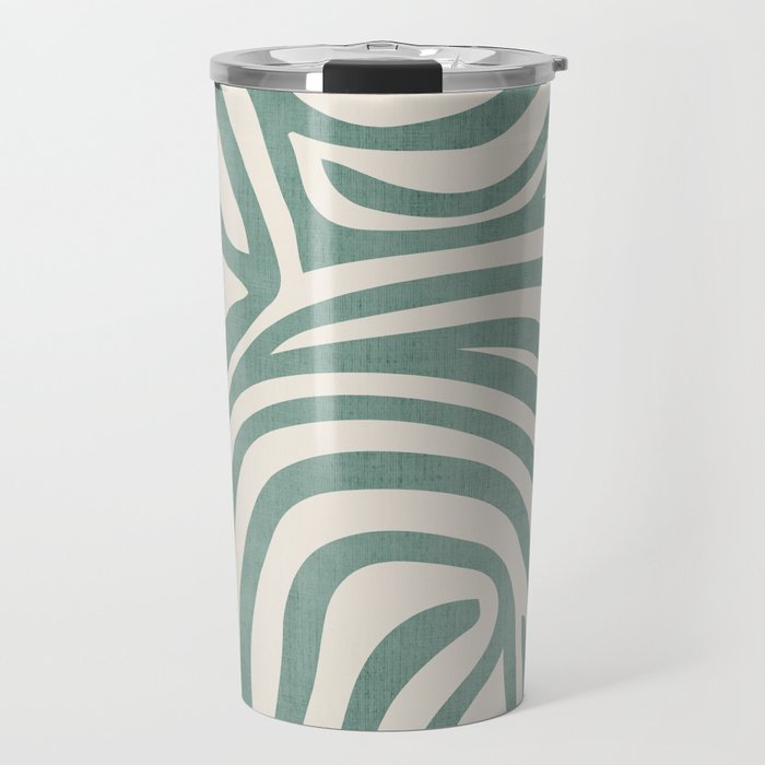 Green Abstract Modern Pattern Artwork Travel Mug Gallery Image 1