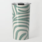 Green Abstract Modern Pattern Artwork Travel Mug Gallery Image 1
