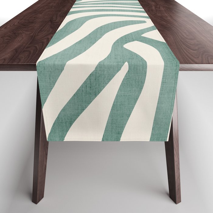 Green Abstract Modern Pattern Artwork Table Runner Gallery Image 1